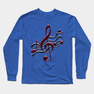 Musical Notes (Blue) Long Sleeve T-Shirt